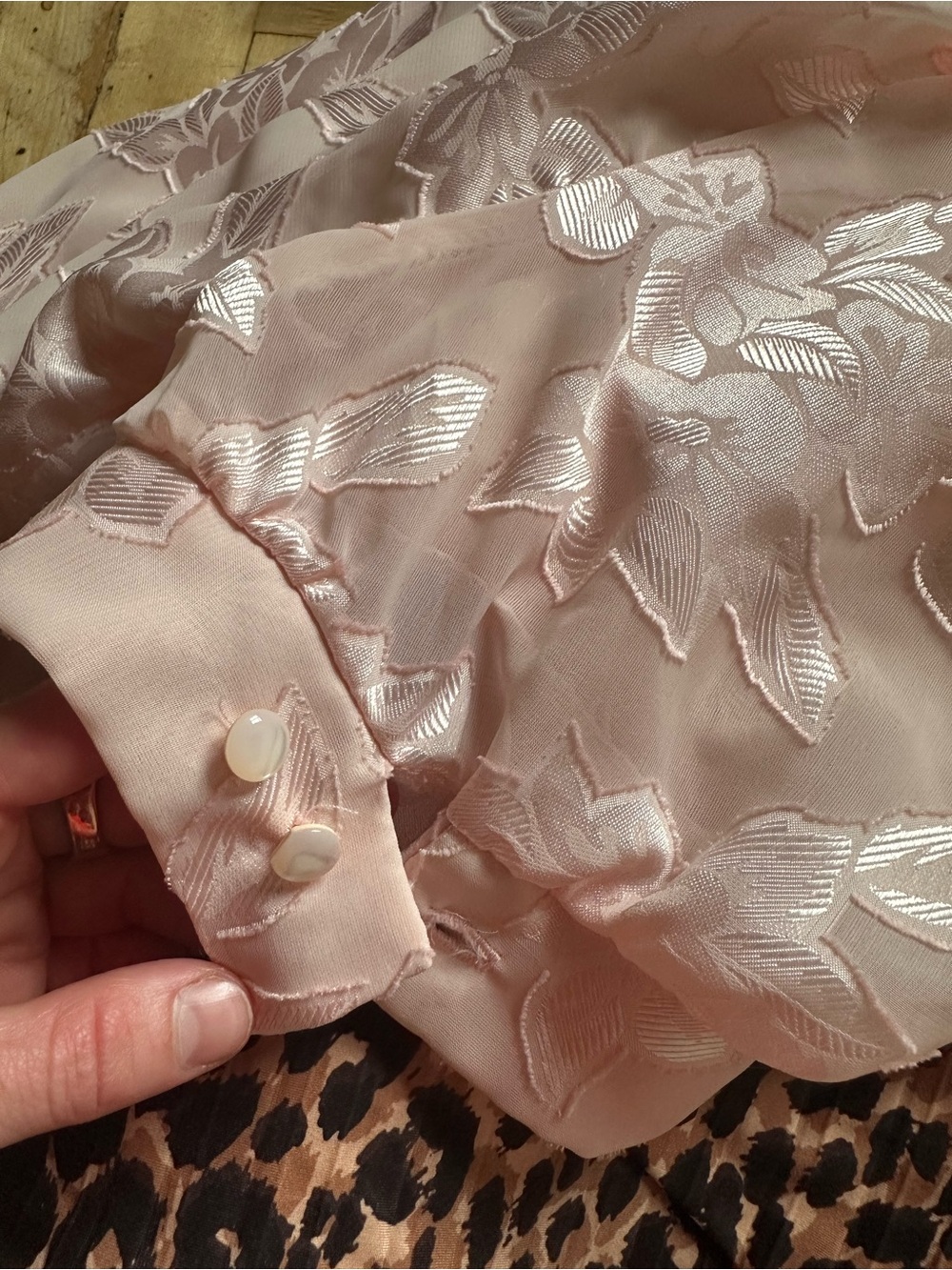 Vintage Women's Blush Pink Floral Midi Dress - Picture 6 of 11